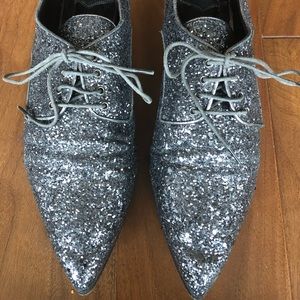 Miu Miu pointy toe lace up loafer